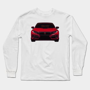 Red Civic Type R Illustration Long Sleeve T-Shirt